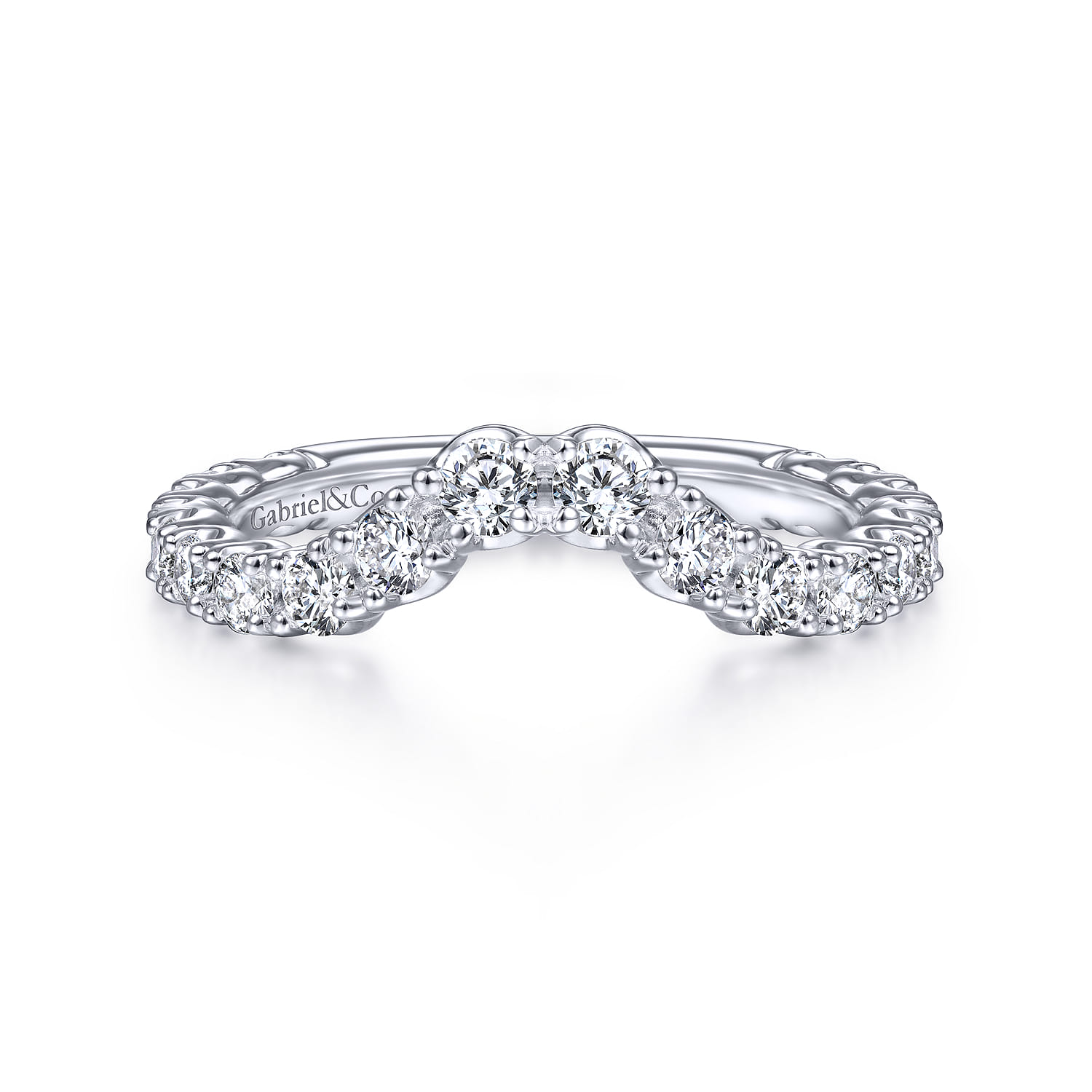 14K White Gold Matching Wedding Band - 0.75 ct - Shot 1