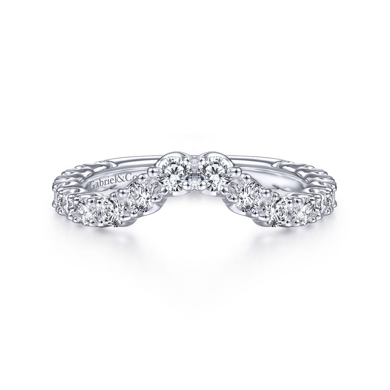 14K White Gold Matching Wedding Band - 0.75 ct - Shot 1