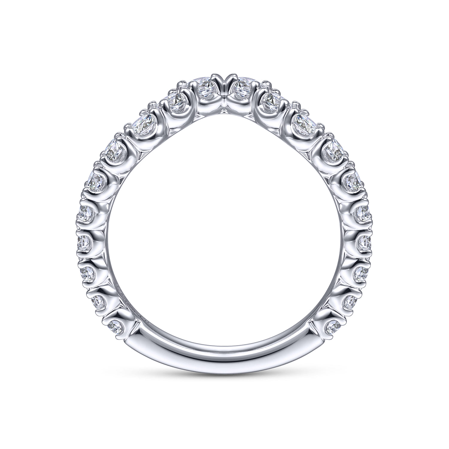14K White Gold Matching Wedding Band - 0.75 ct - Shot 2