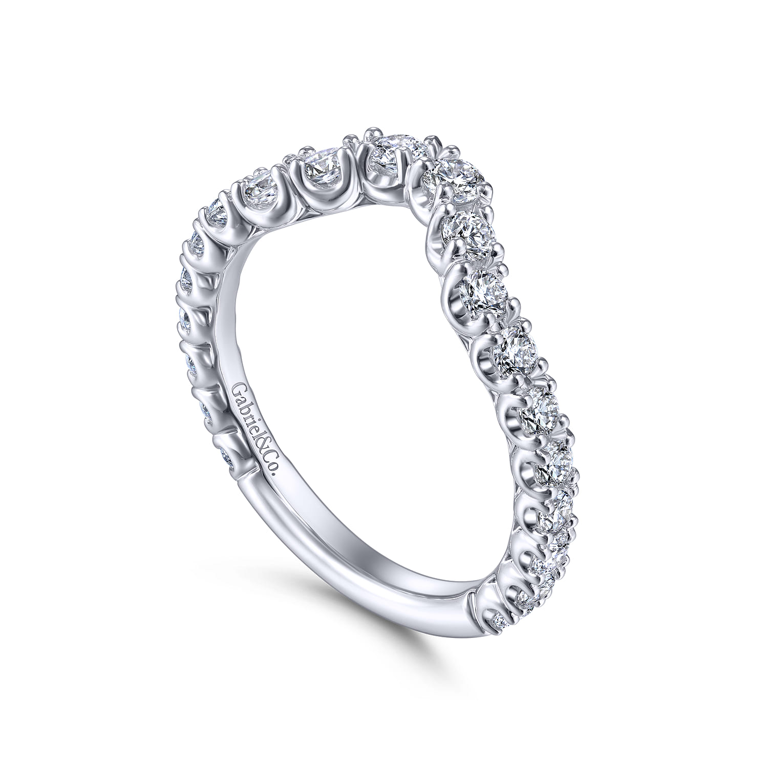 14K White Gold Matching Wedding Band - 0.75 ct - Shot 3