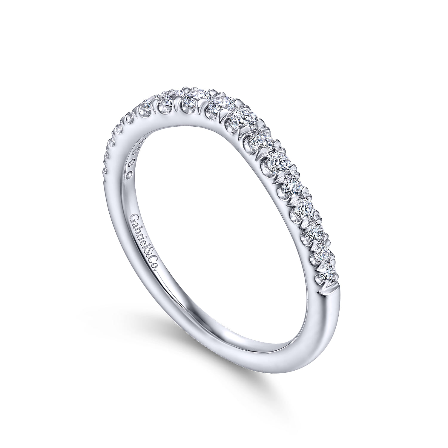 14K White Gold Matching Wedding Band - 0.28 ct - Shot 3