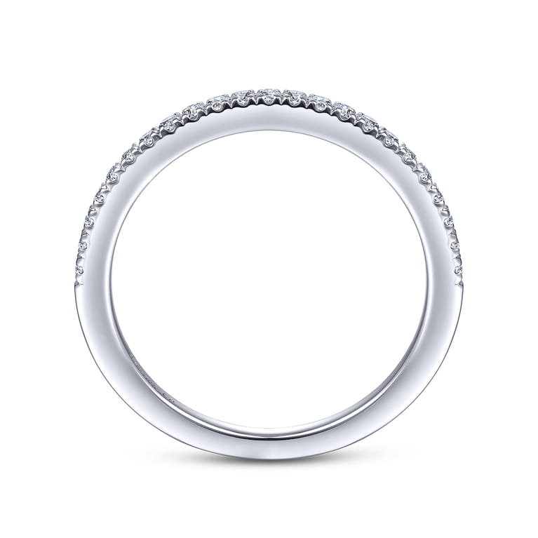 14K White Gold Matching Wedding Band - 0.16 ct - Shot 2