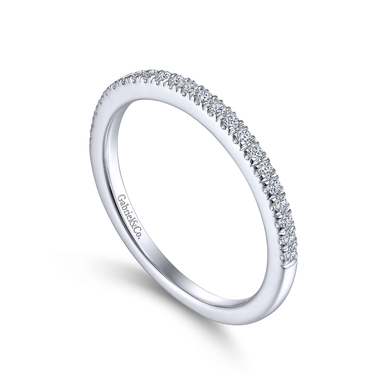 14K White Gold Matching Wedding Band - 0.16 ct - Shot 3