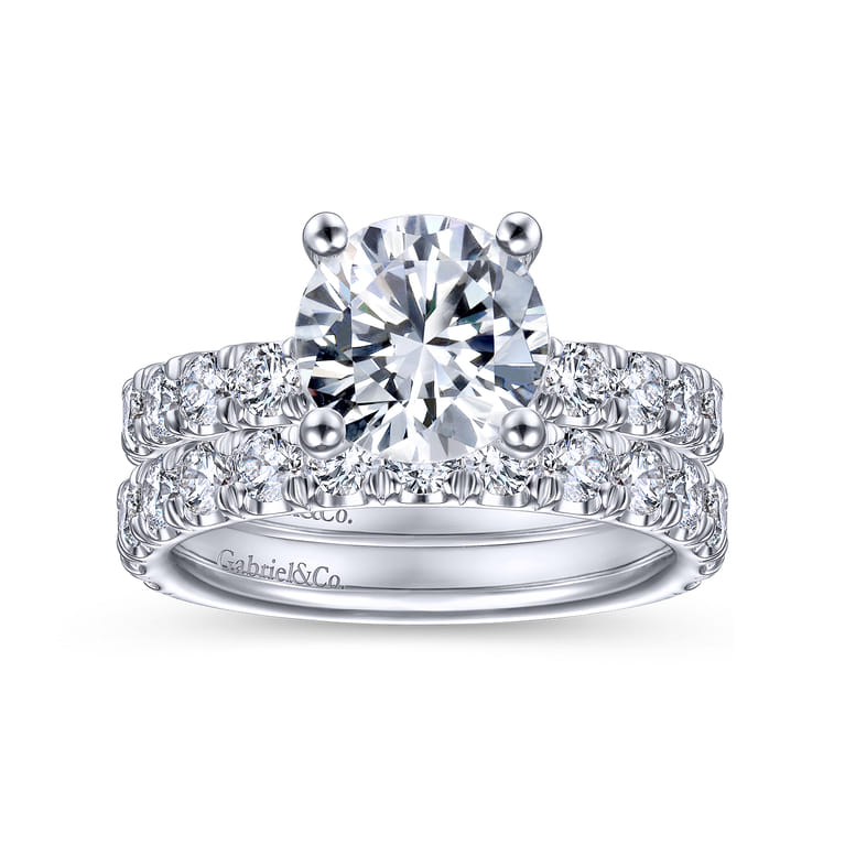 14K White Gold Matching Wedding Band - 0.91 ct - Shot 4