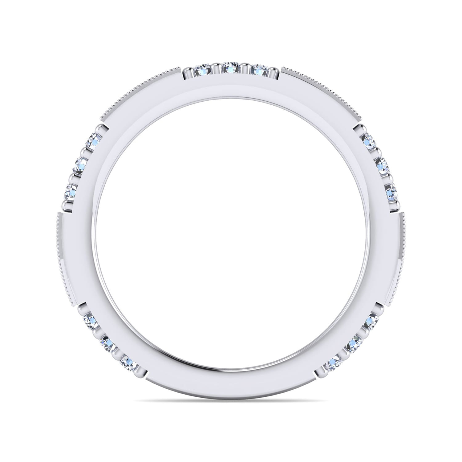 14K White Gold Matching Wedding Band - 0.55 ct - Shot 2
