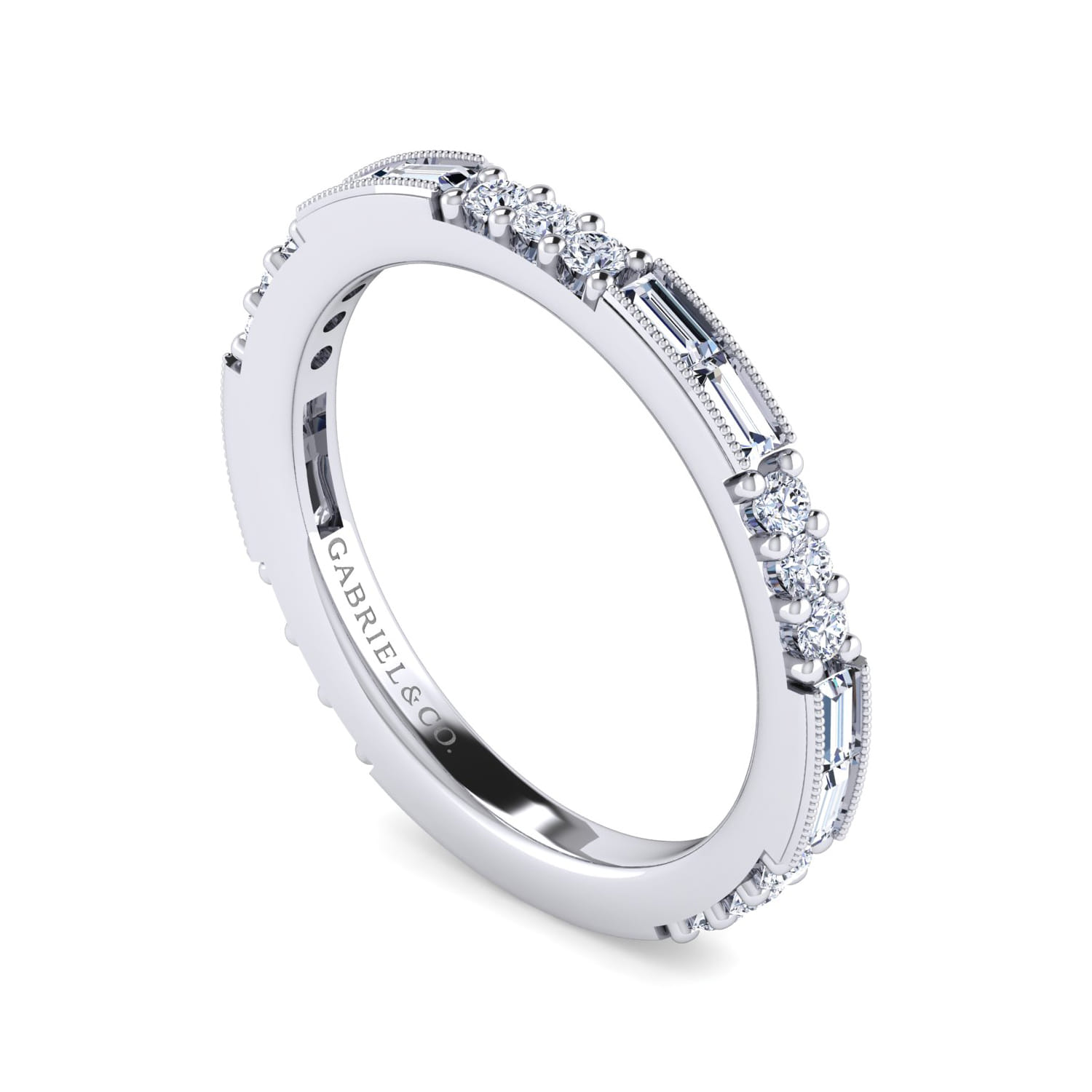 14K White Gold Matching Wedding Band - 0.55 ct - Shot 3