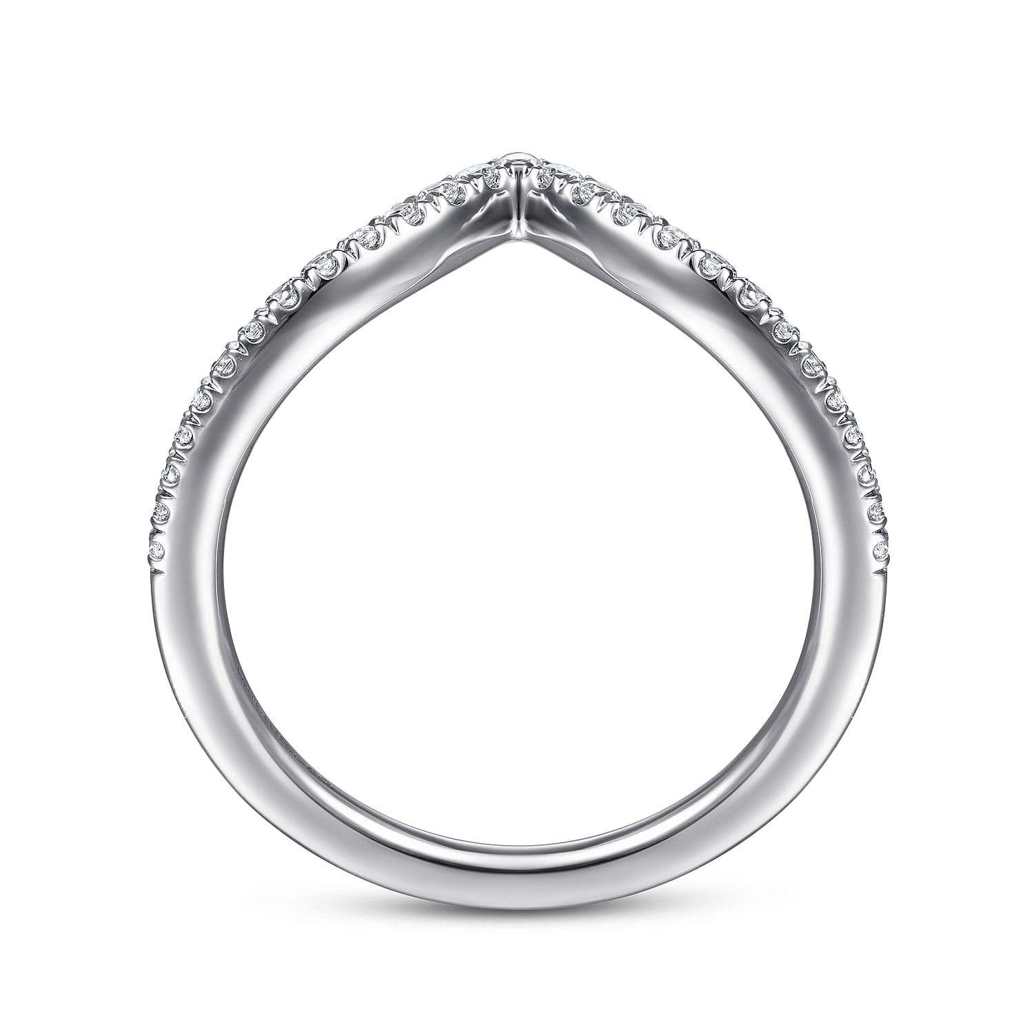 14K White Gold Matching Wedding Band - 0.19 ct - Shot 2
