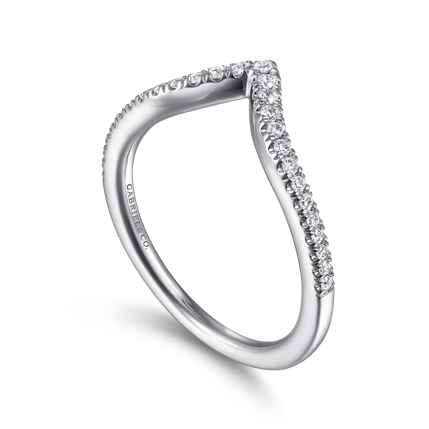 14K White Gold Matching Wedding Band - 0.19 ct - Shot 3