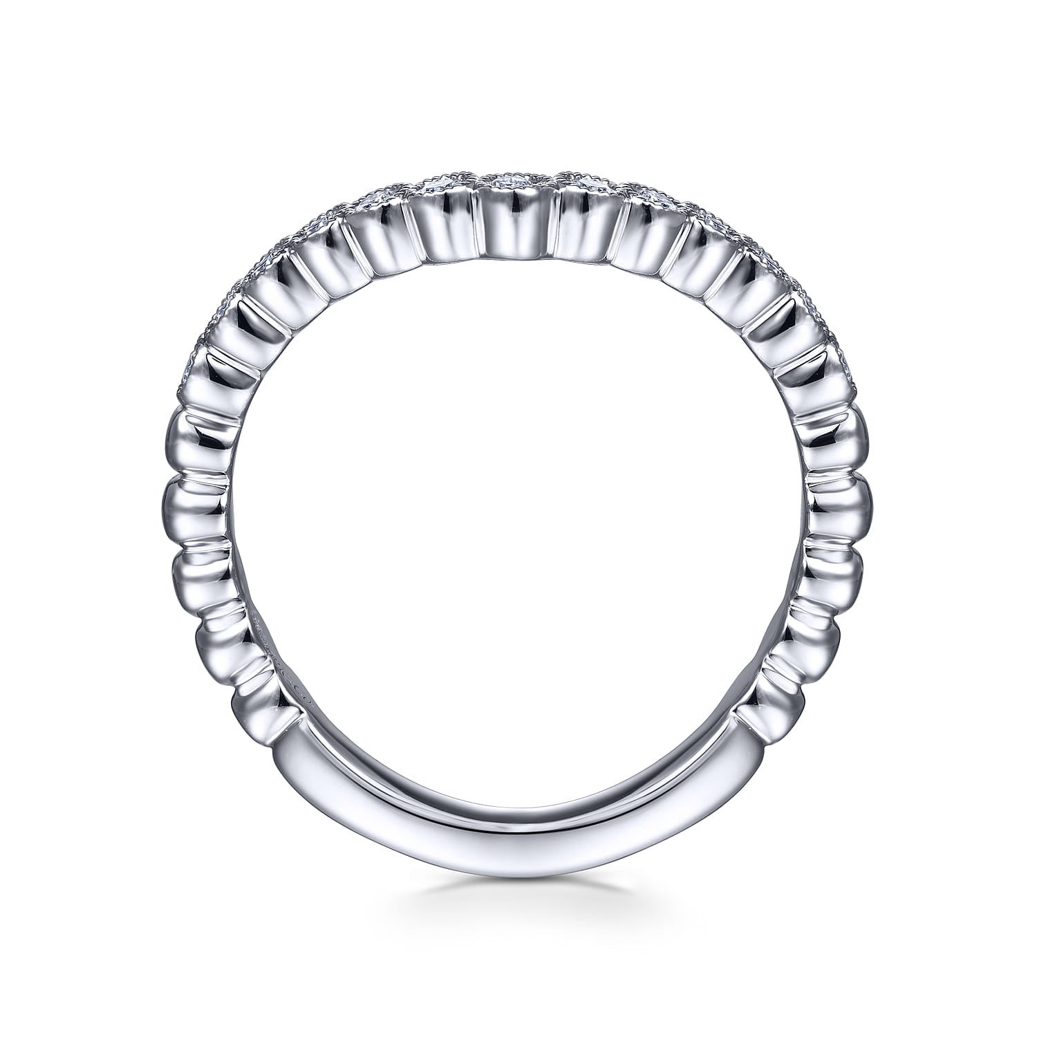 14K White Gold Matching Wedding Band - 0.15 ct - Shot 2