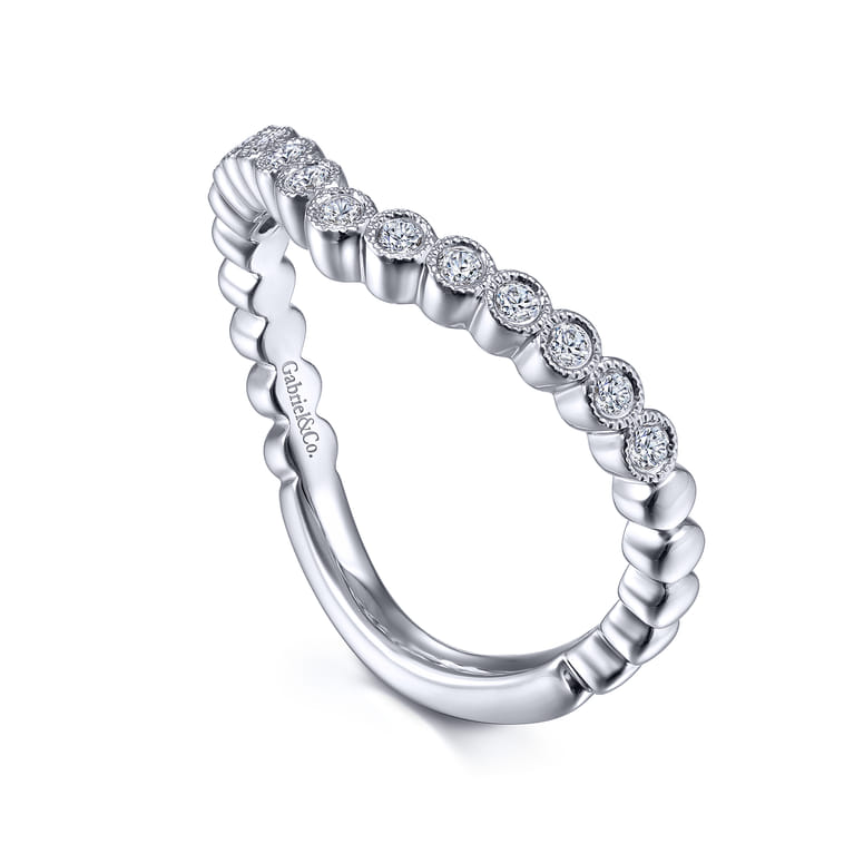 14K White Gold Matching Wedding Band - 0.15 ct - Shot 3