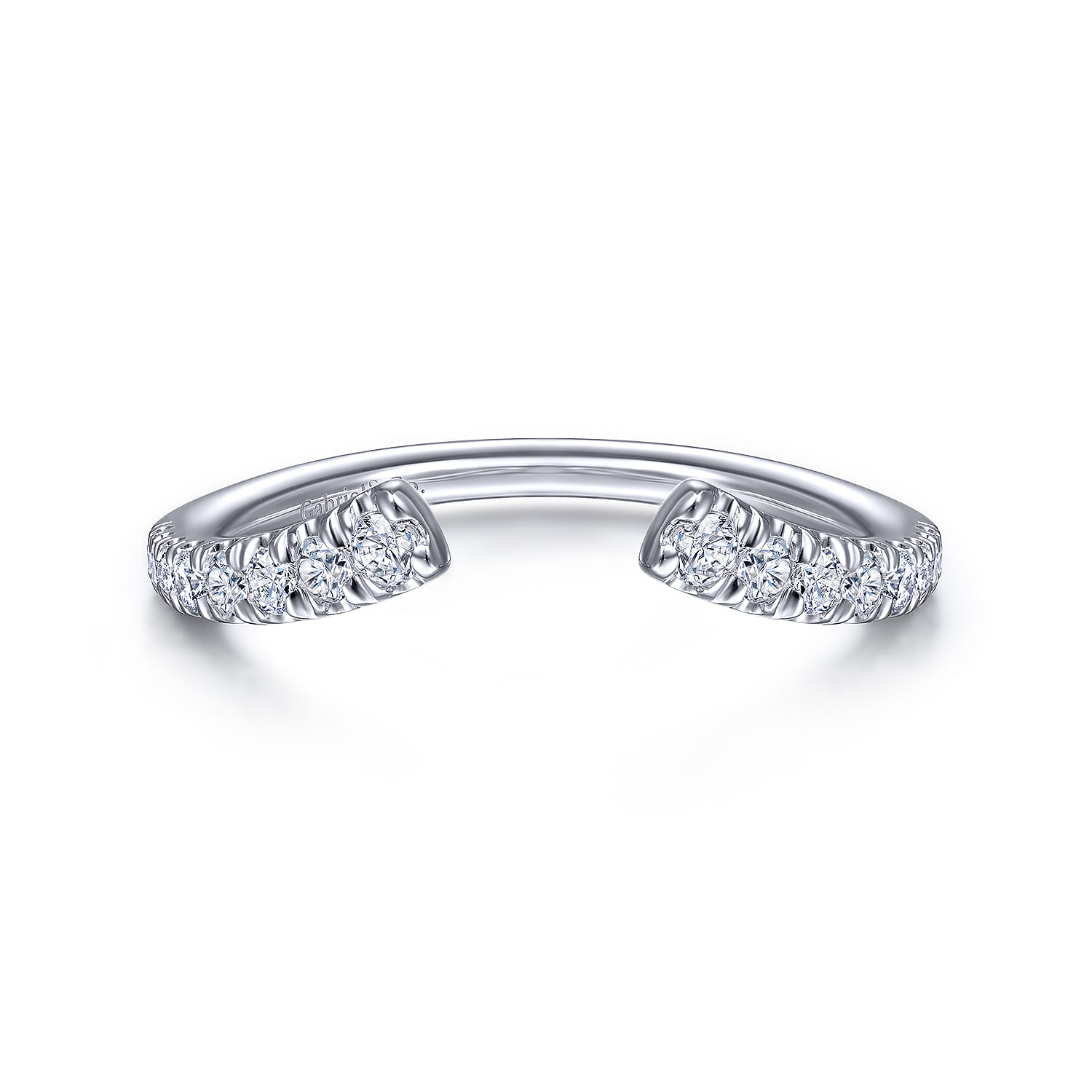 14K White Gold Matching Wedding Band - 0.28 ct - Shot 1