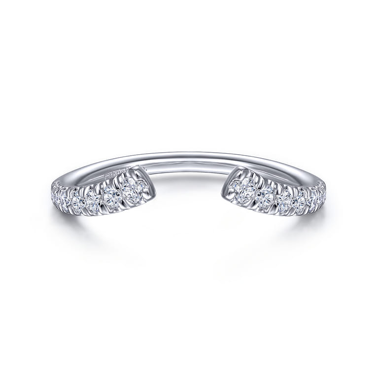 14K White Gold Matching Wedding Band - 0.28 ct - Shot 1