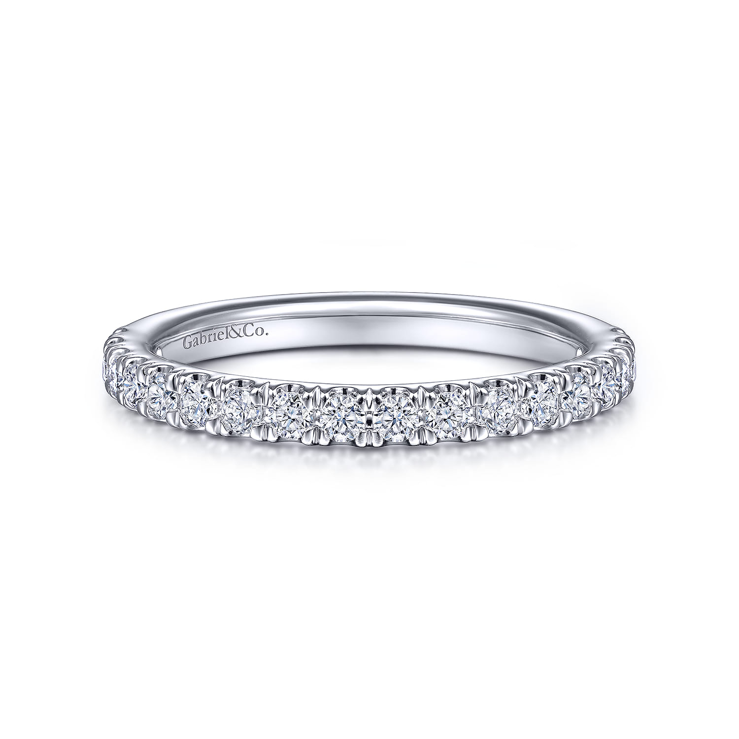 14K White Gold Matching Wedding Band - 0.43 ct - Shot 1