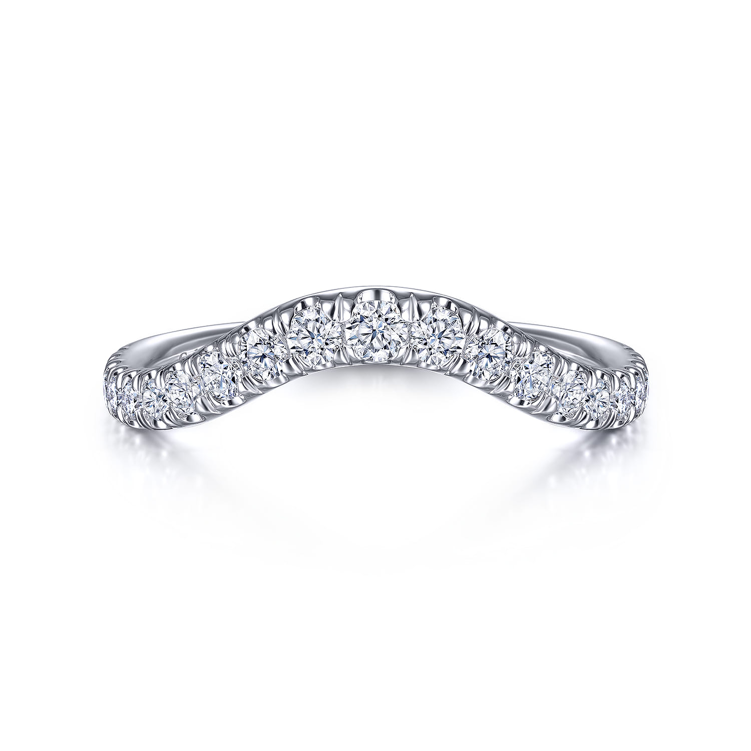 14K White Gold Matching Wedding Band - 0.45 ct - Shot 1