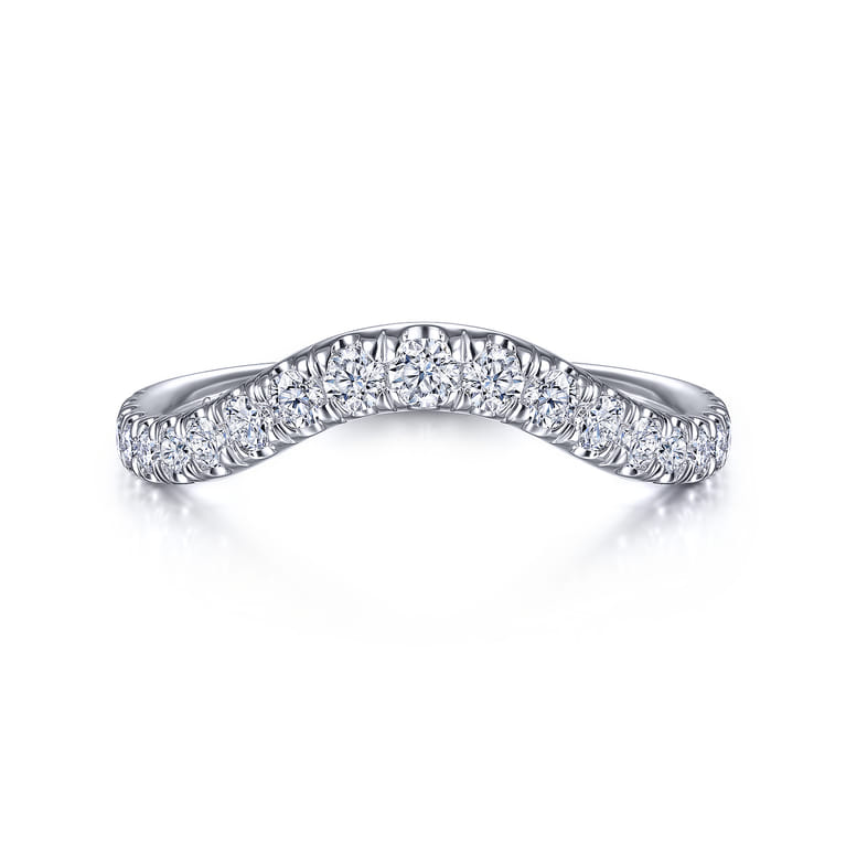 14K White Gold Matching Wedding Band - 0.45 ct - Shot 1