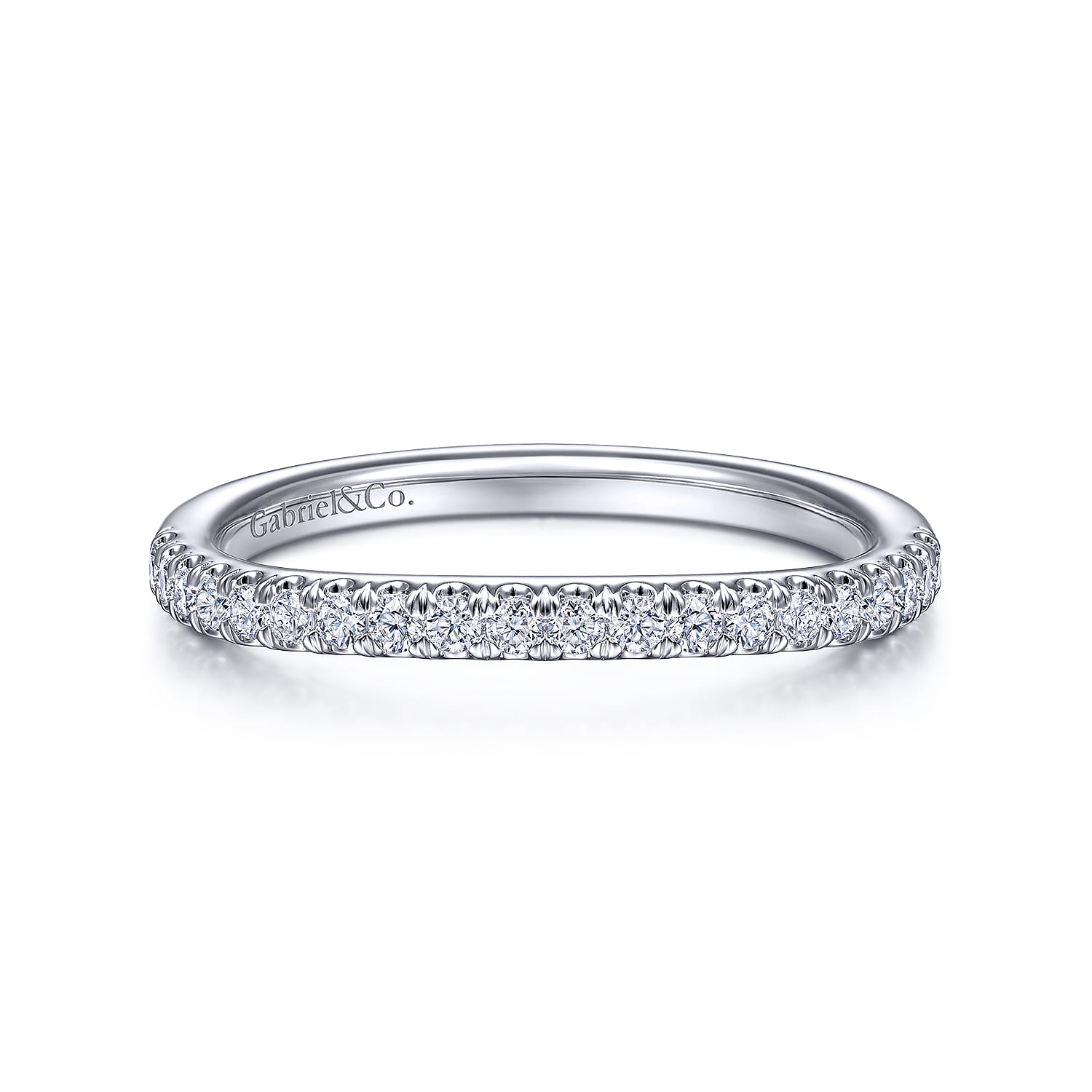 14K White Gold Matching Wedding Band - 0.25 ct - Shot 1