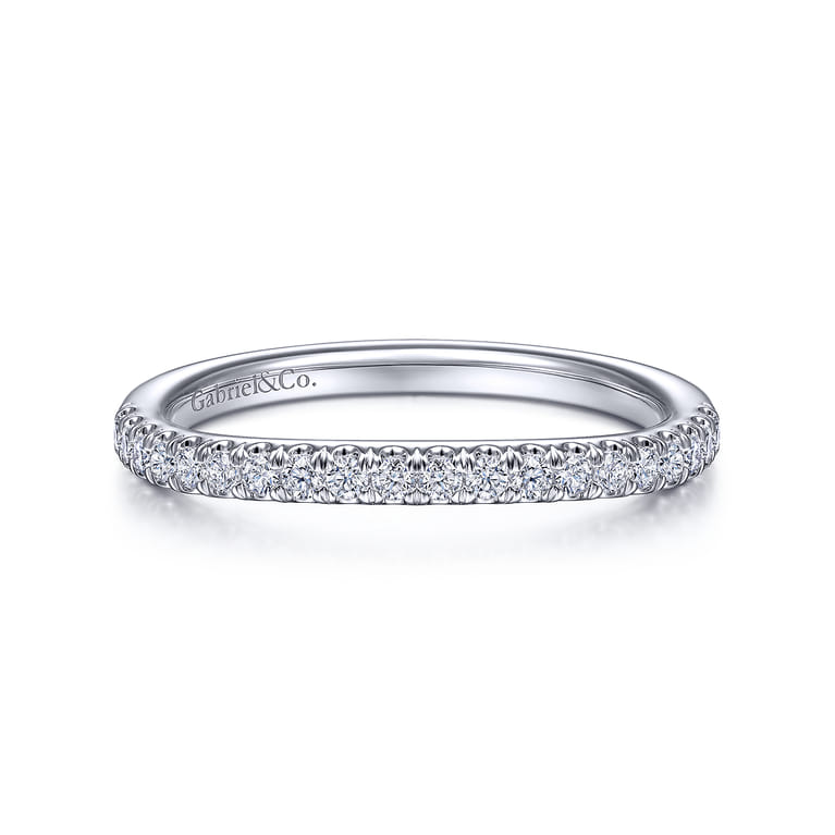 14K White Gold Matching Wedding Band - 0.25 ct - Shot 1