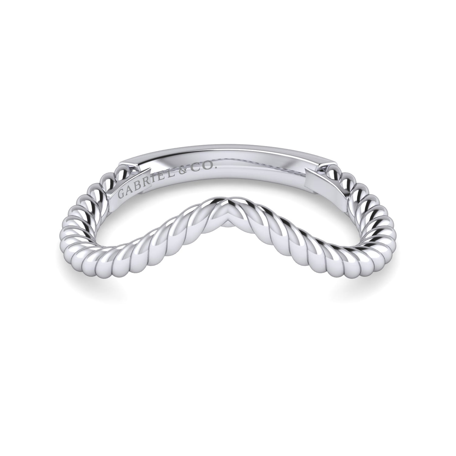 14K White Gold Matching Wedding Band - Shot 1