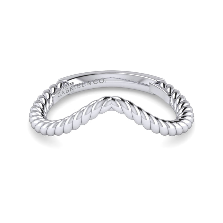 14K White Gold Matching Wedding Band - Shot 1
