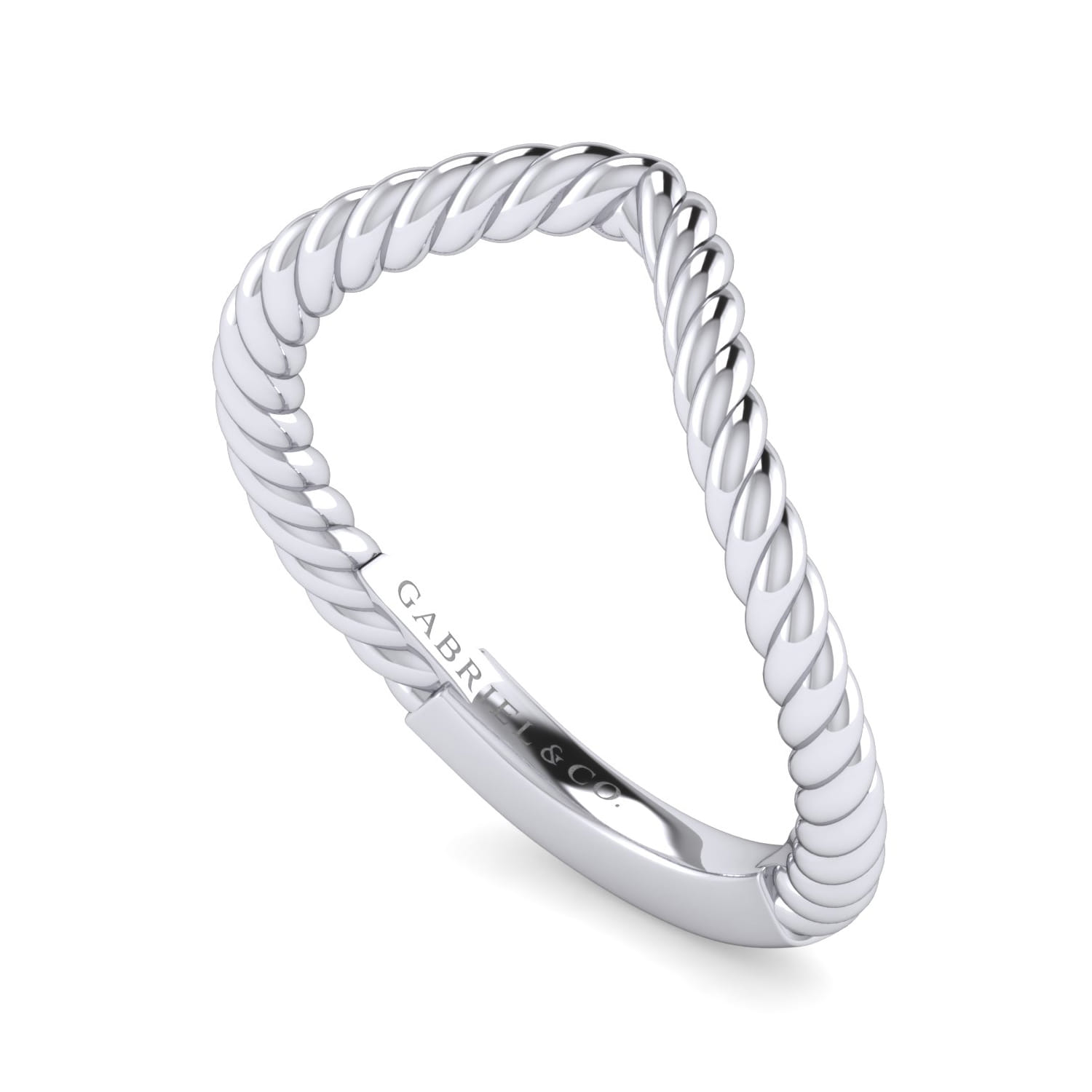 14K White Gold Matching Wedding Band - Shot 3