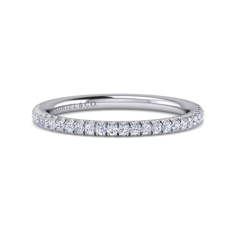 14K White Gold Matching Wedding Band - 0.2 ct - Shot 1