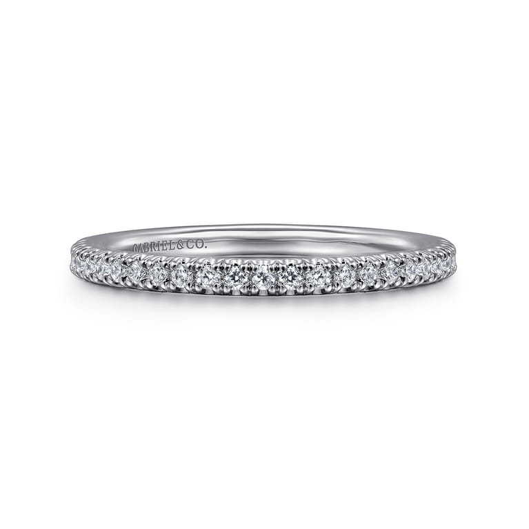 14K White Gold Matching Wedding Band - 0.2 ct - Shot 1