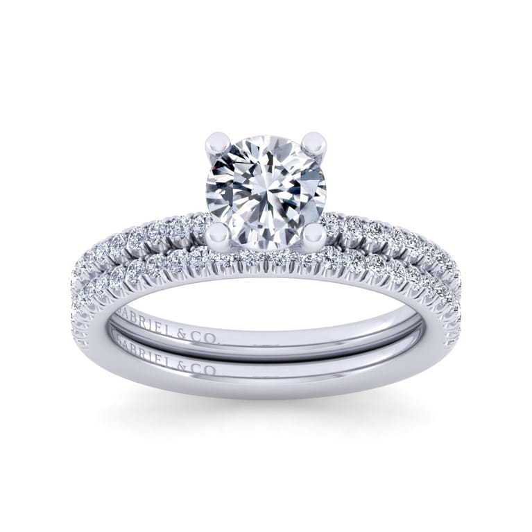 14K White Gold Matching Wedding Band - 0.2 ct - Shot 4