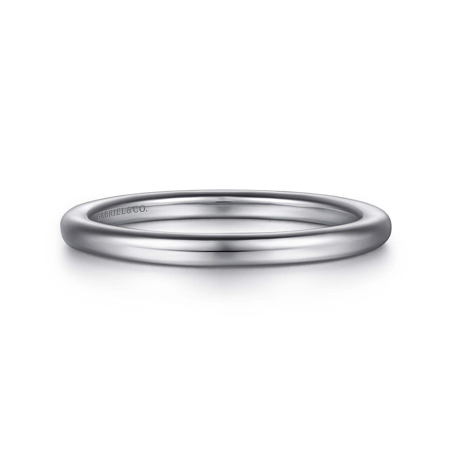 14K White Gold Matching Wedding Band - Shot 1