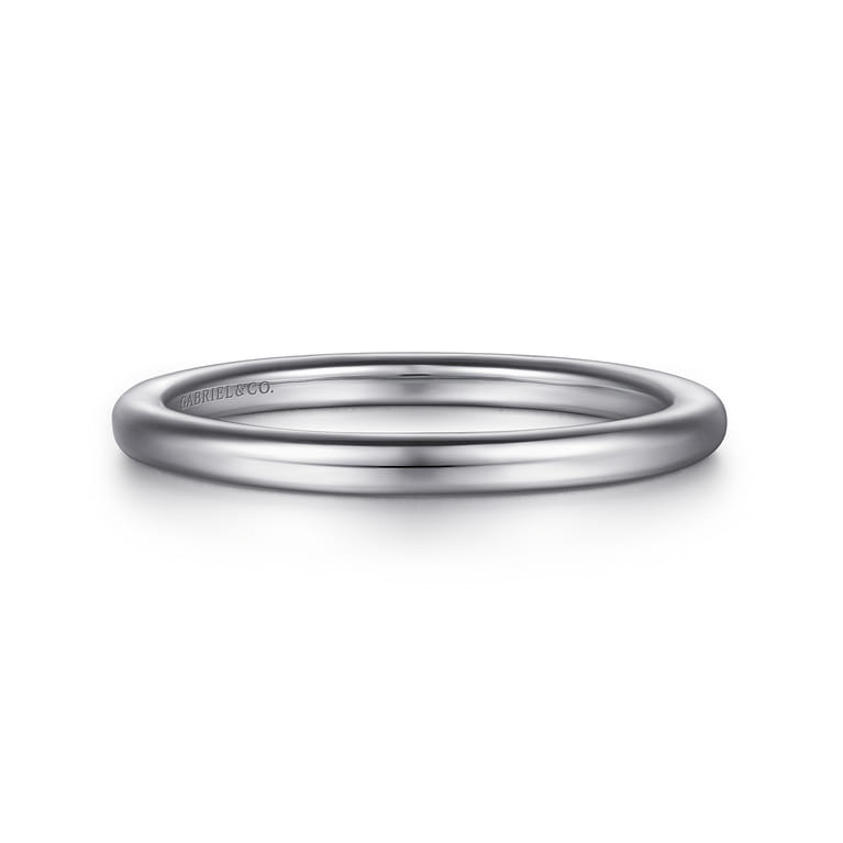 14K White Gold Matching Wedding Band - Shot 1