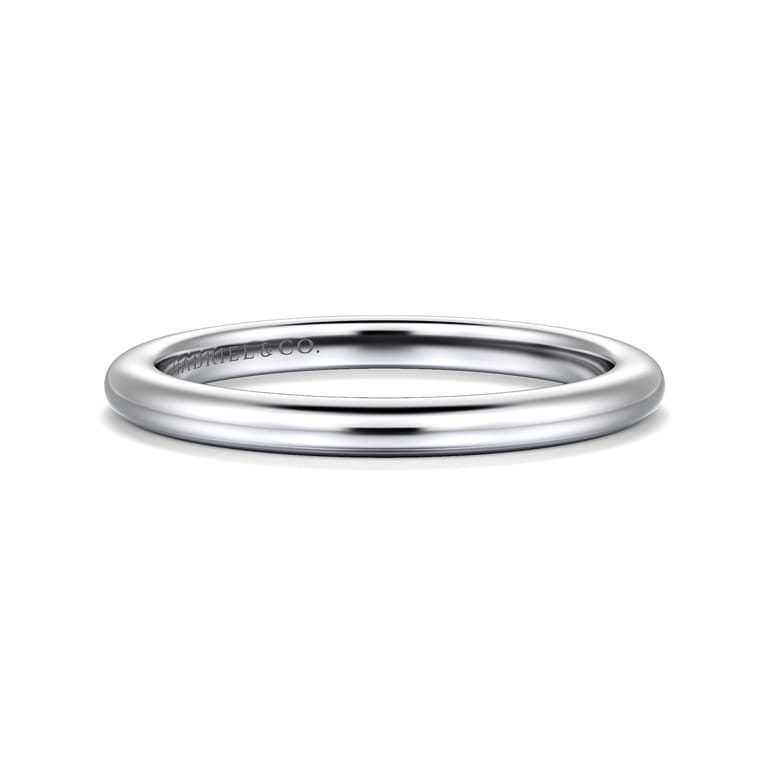 14K White Gold Matching Wedding Band - Shot 1