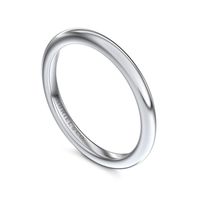 14K White Gold Matching Wedding Band - Shot 3