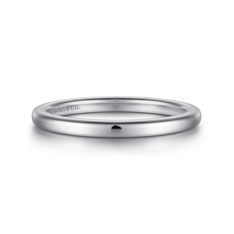 14K White Gold Matching Wedding Band - Shot 1