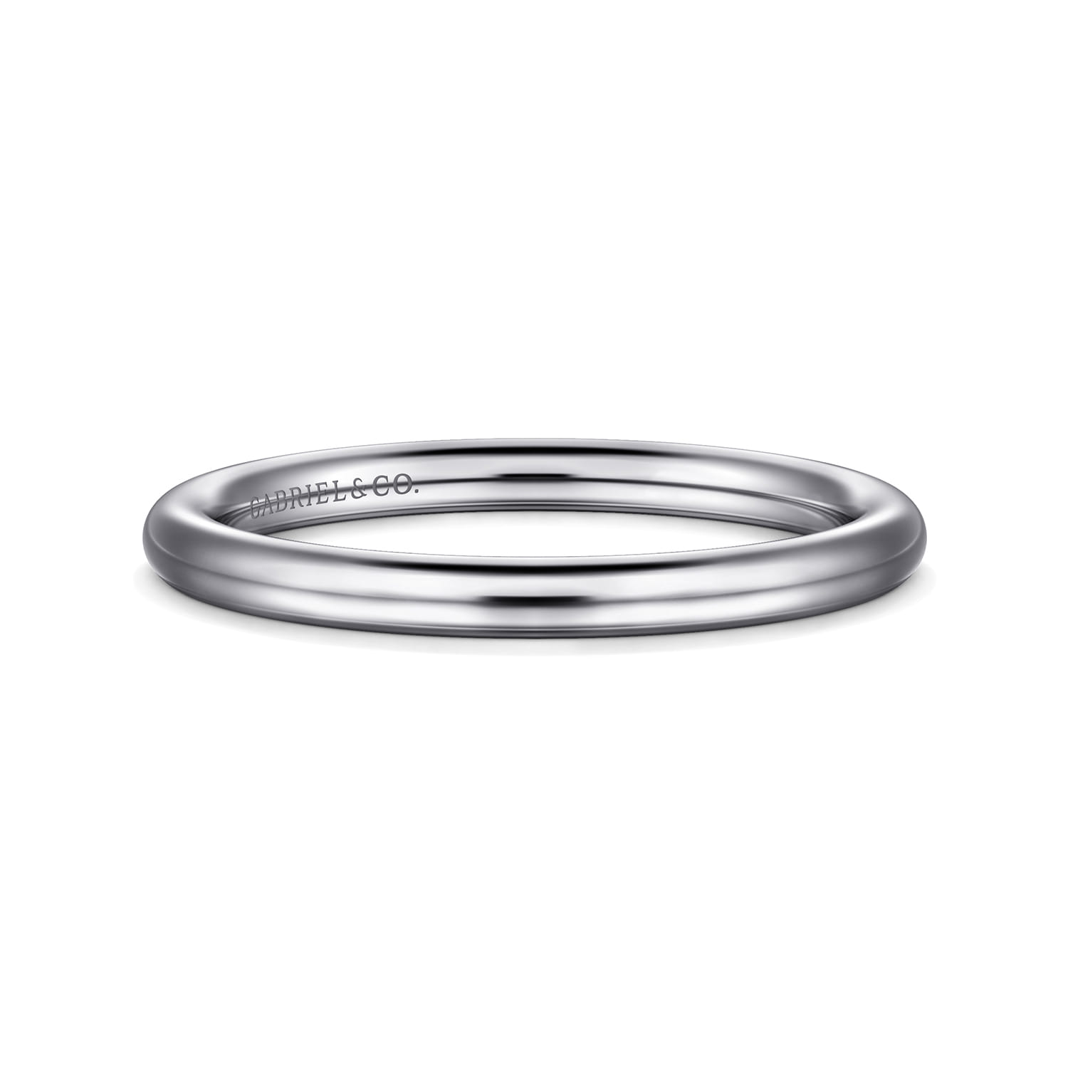 14K White Gold Matching Wedding Band - Shot 1