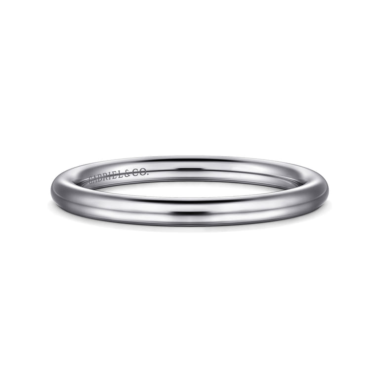 14K White Gold Matching Wedding Band - Shot 1