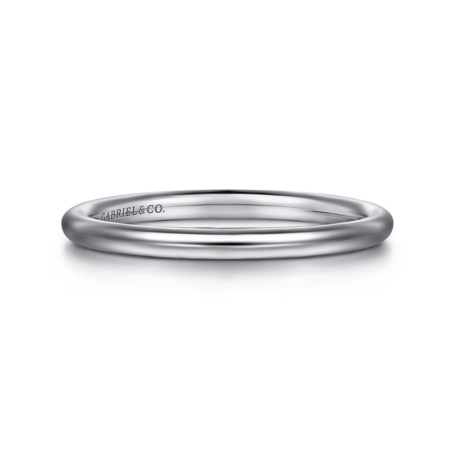 14K White Gold Matching Wedding Band - Shot 1