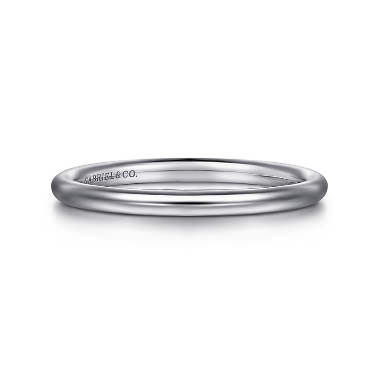 14K White Gold Matching Wedding Band - Shot 1
