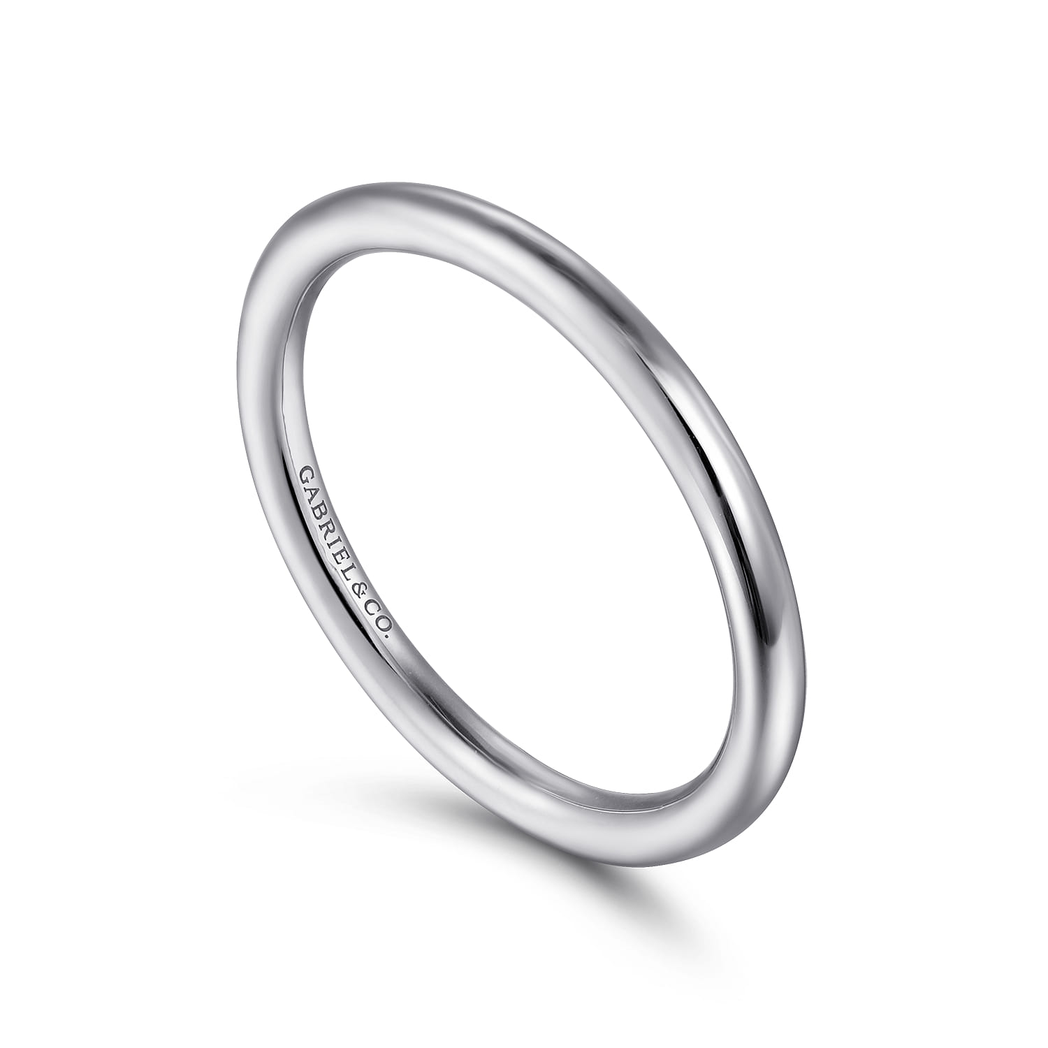 14K White Gold Matching Wedding Band - Shot 3