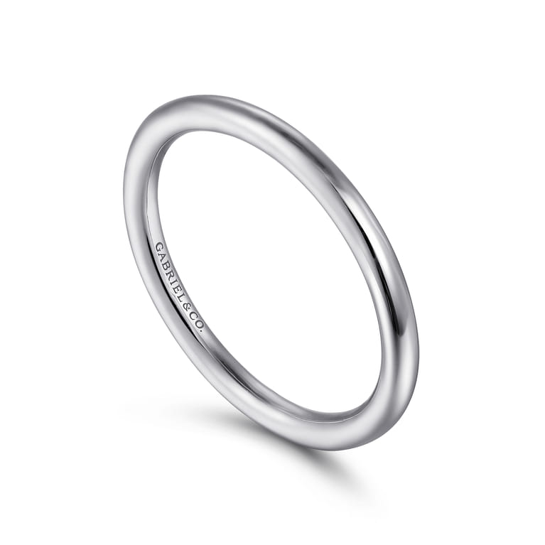 14K White Gold Matching Wedding Band - Shot 3