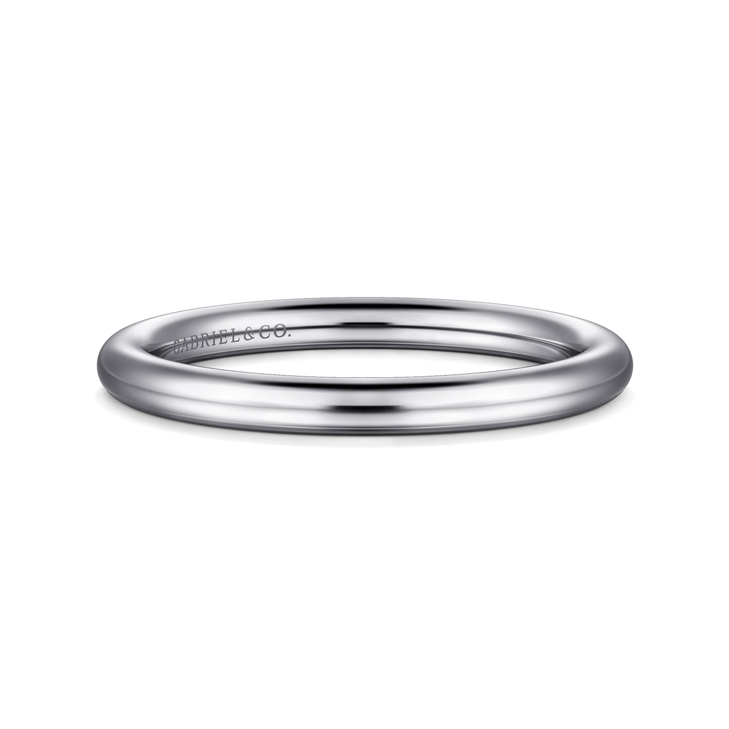 14K White Gold Matching Wedding Band - Shot 1
