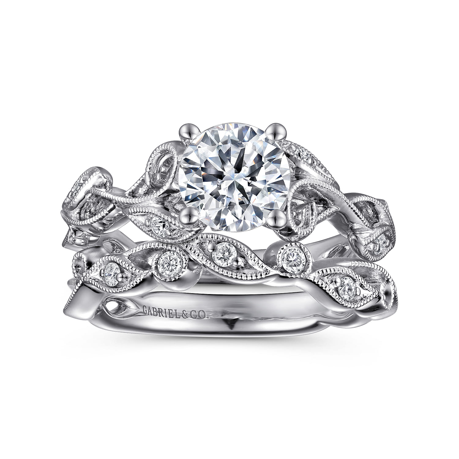 14K White Gold Matching Wedding Band - 0.07 ct - Shot 2