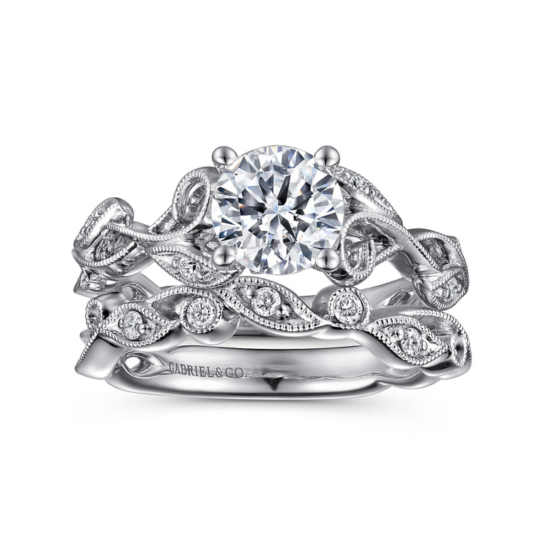 14K White Gold Matching Wedding Band - 0.07 ct - Shot 2