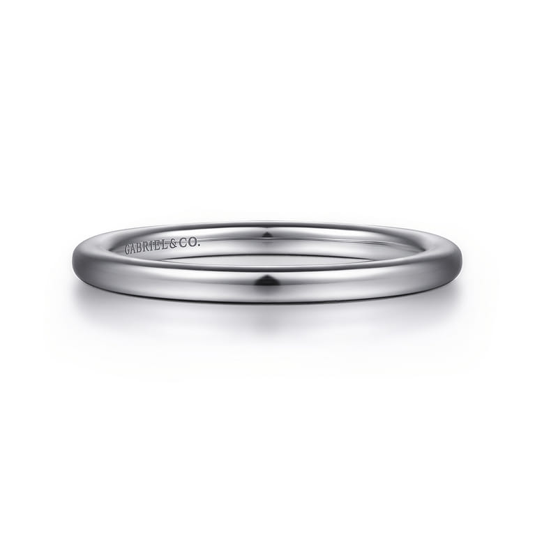 14K White Gold Matching Wedding Band - Shot 1