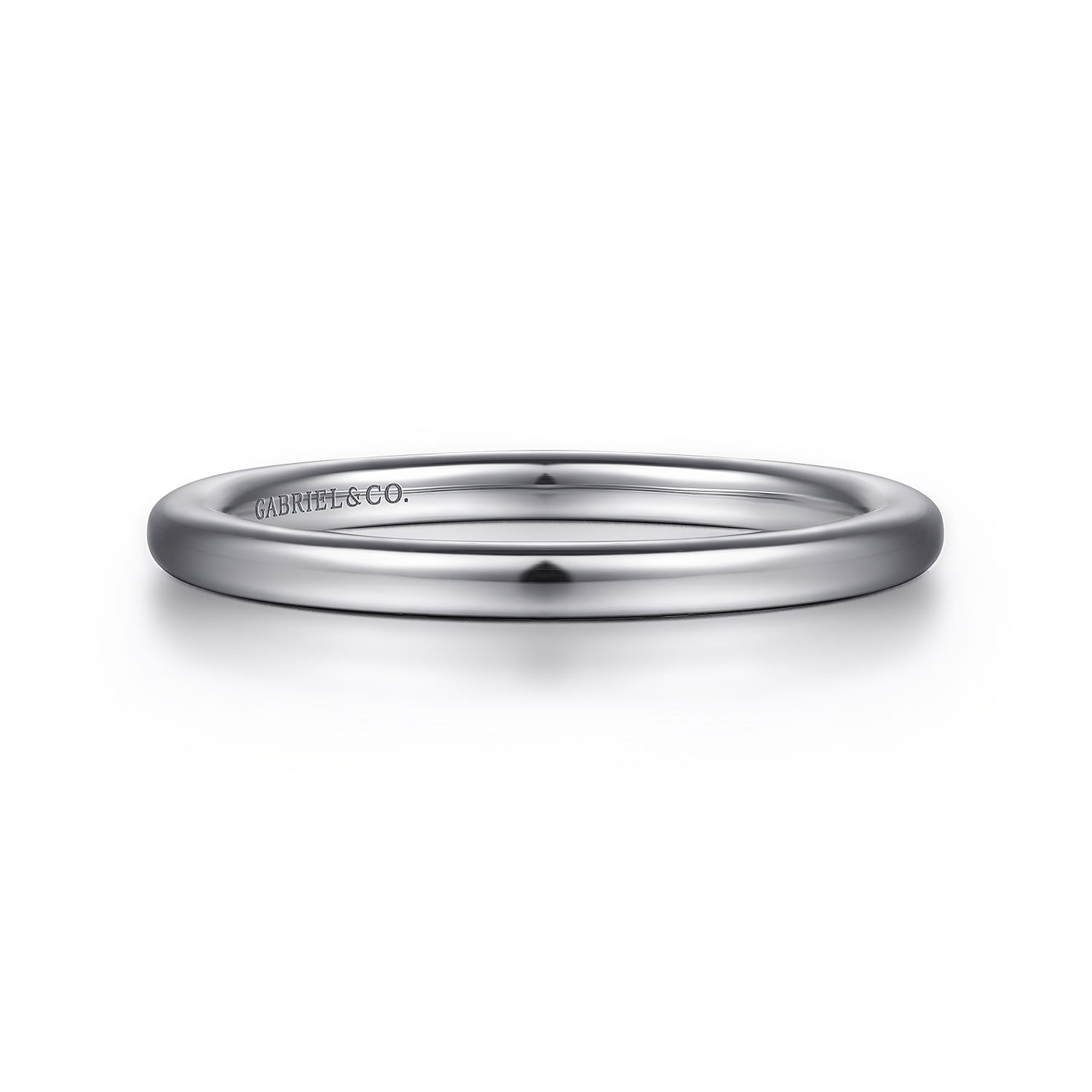 14K White Gold Matching Wedding Band - Shot 1