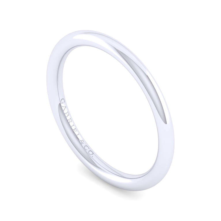 14K White Gold Matching Wedding Band - Shot 3