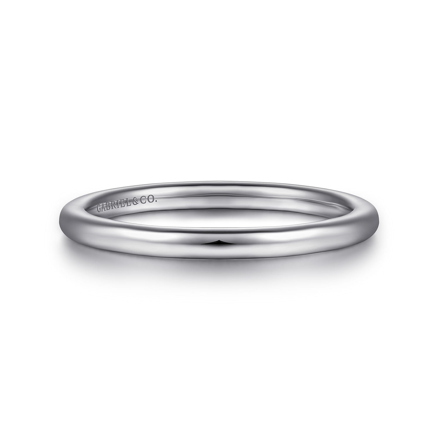 14K White Gold Matching Wedding Band - Shot 1