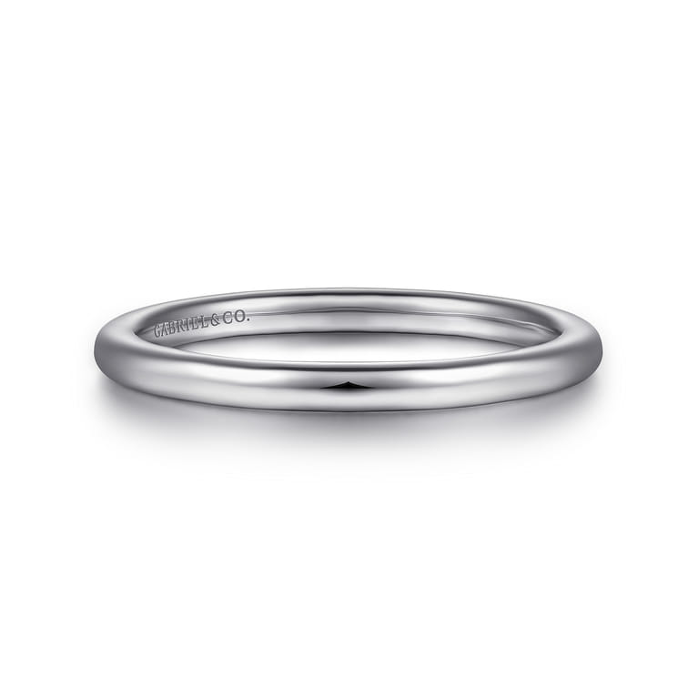 14K White Gold Matching Wedding Band - Shot 1