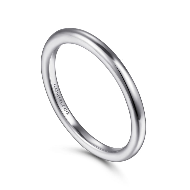 14K White Gold Matching Wedding Band - Shot 3