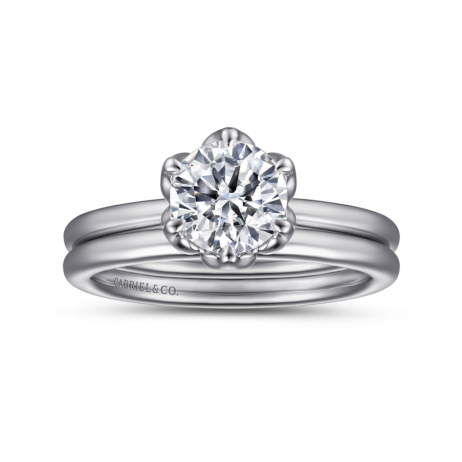 14K White Gold Matching Wedding Band - Shot 4