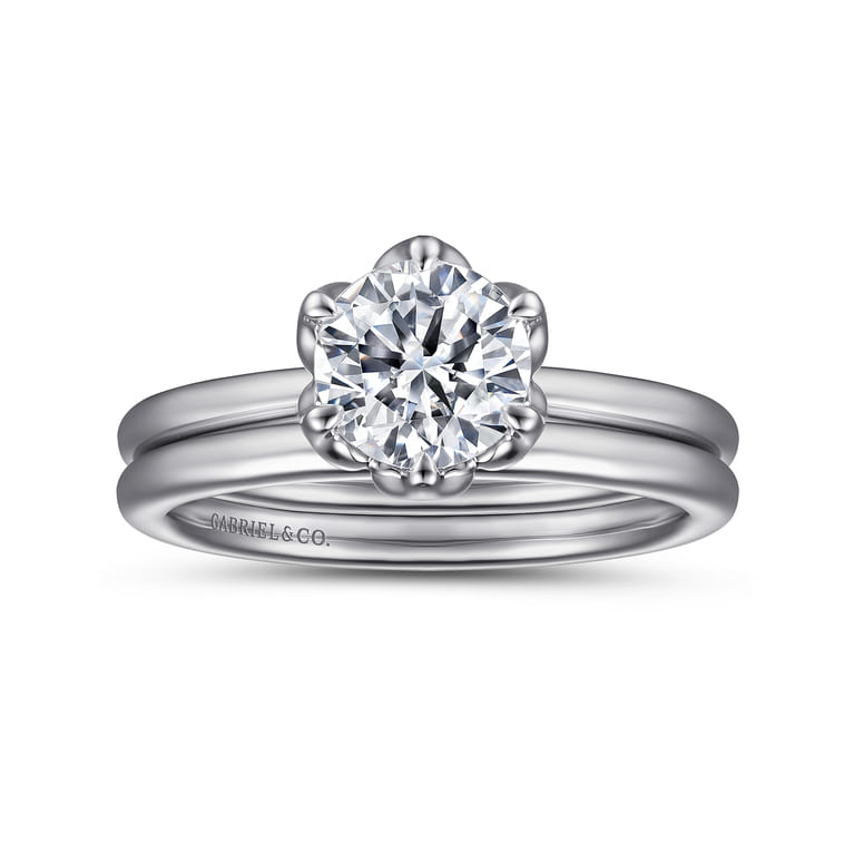 14K White Gold Matching Wedding Band - Shot 4