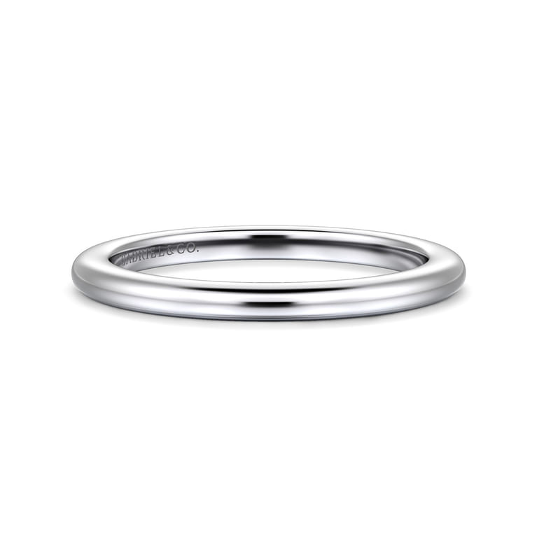 14K White Gold Matching Wedding Band - Shot 1
